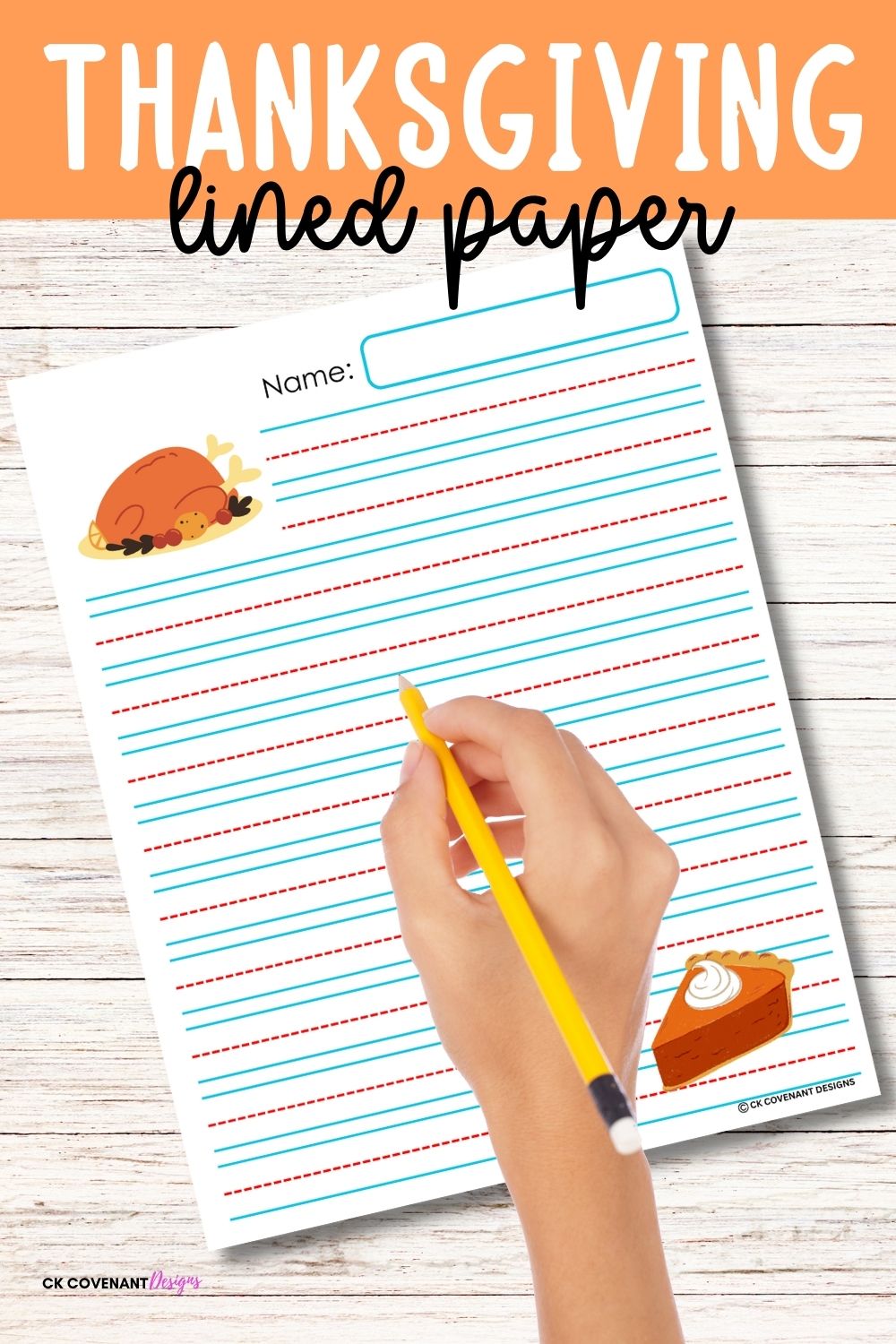 Thanksgiving Writing Lined Paper (Colored Set)