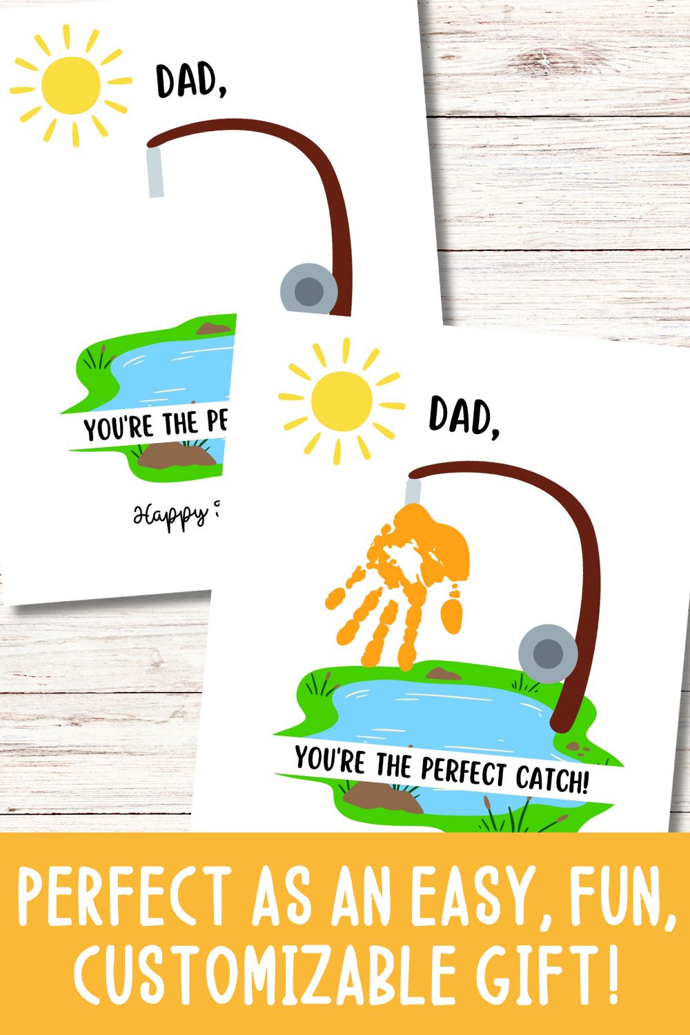 Father's Day Hand Print Art "You're a Great Catch!"
