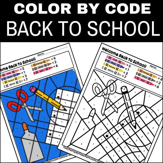 Back to School Color By Code