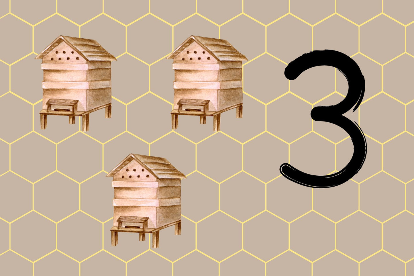 Bee Counting Flashcards