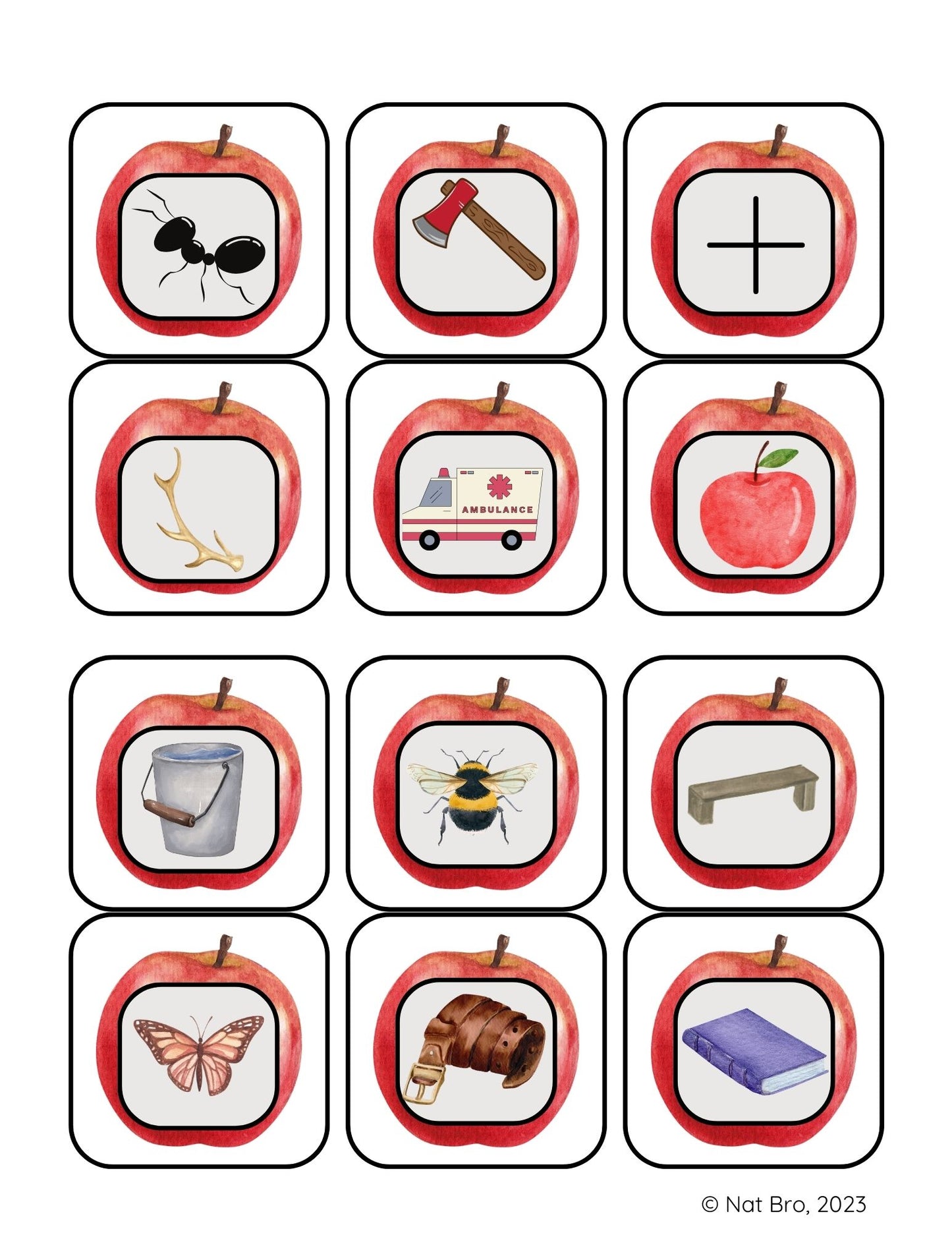 Picture/Letter Matching Game for Pre-K