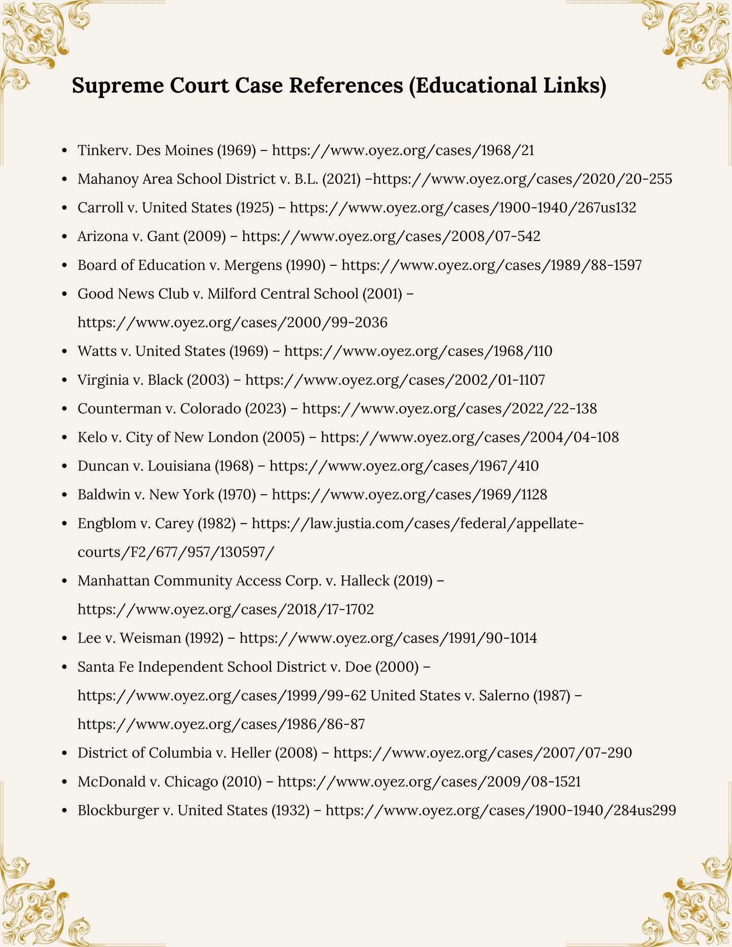 NoW Scholars Series™ – Constitutional Case Files