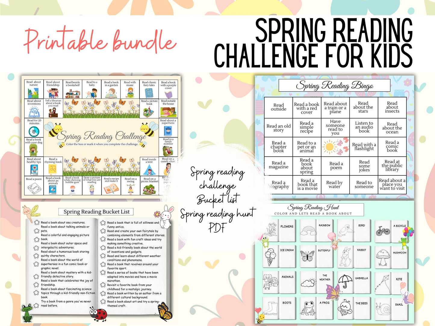Spring Reading Bundle Challenge for Boys and Girls