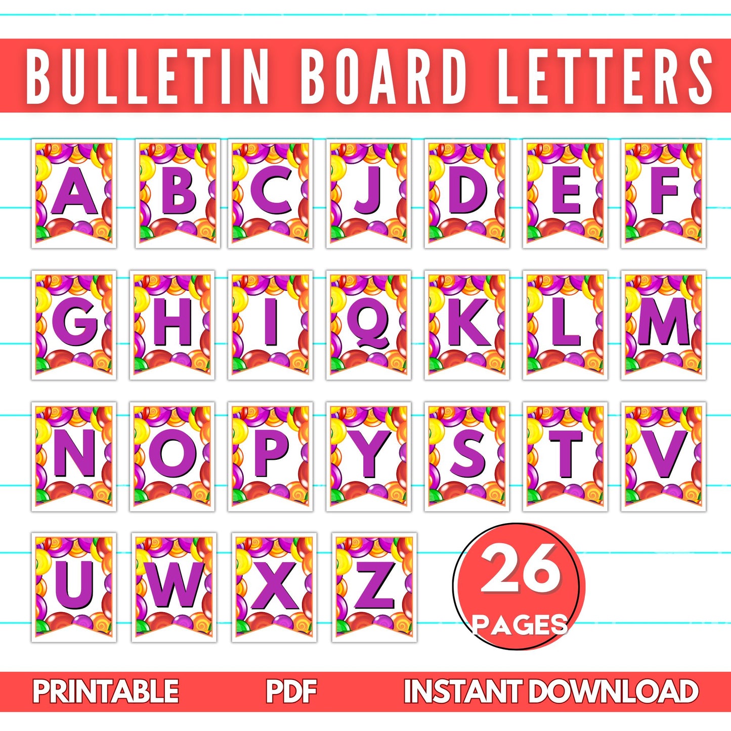 Hanging Letters/Bulletin Board Letters: Lollipop Style
