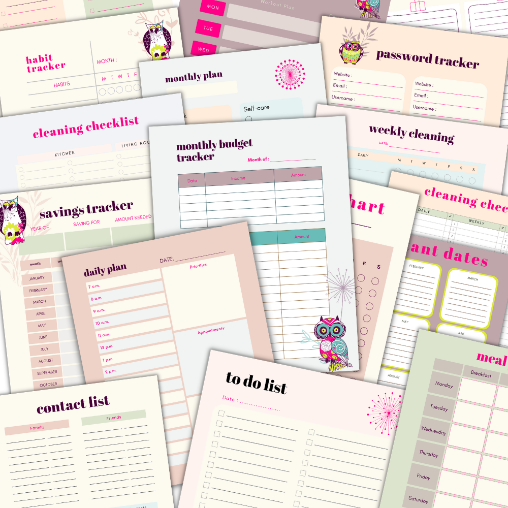 Owl Design Busy Mom Planner