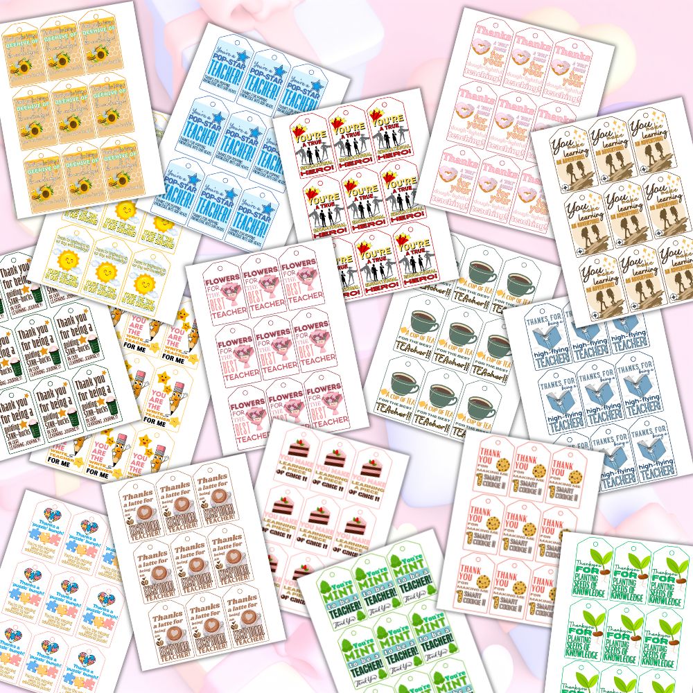 Teacher Appreciation Gift Tags: 19 Options