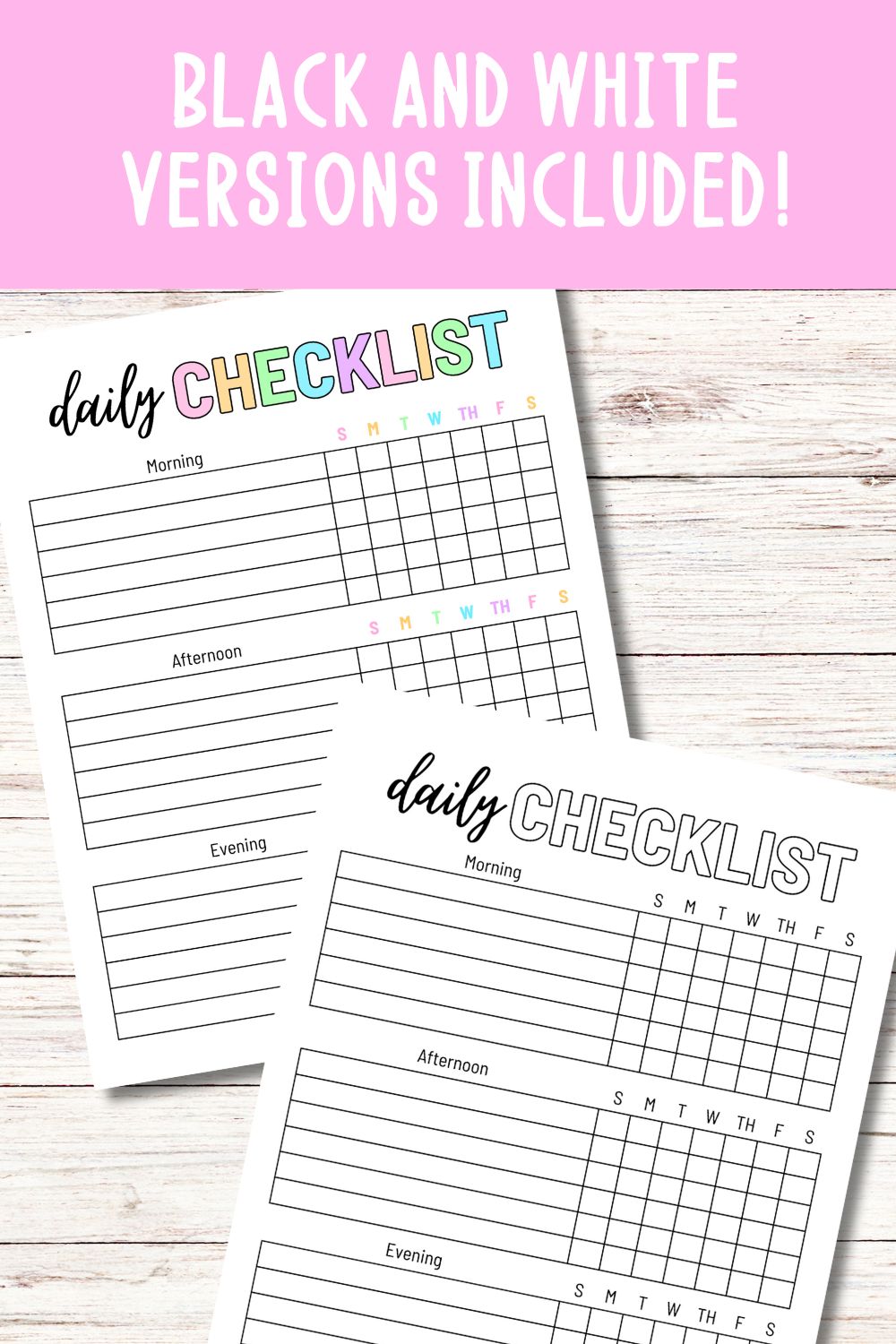 Daily Routine and Checklist Bundle - Pastel