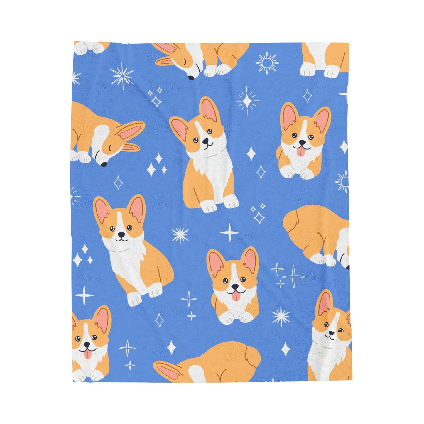 Cute Corgi Velveteen Plush Blanket