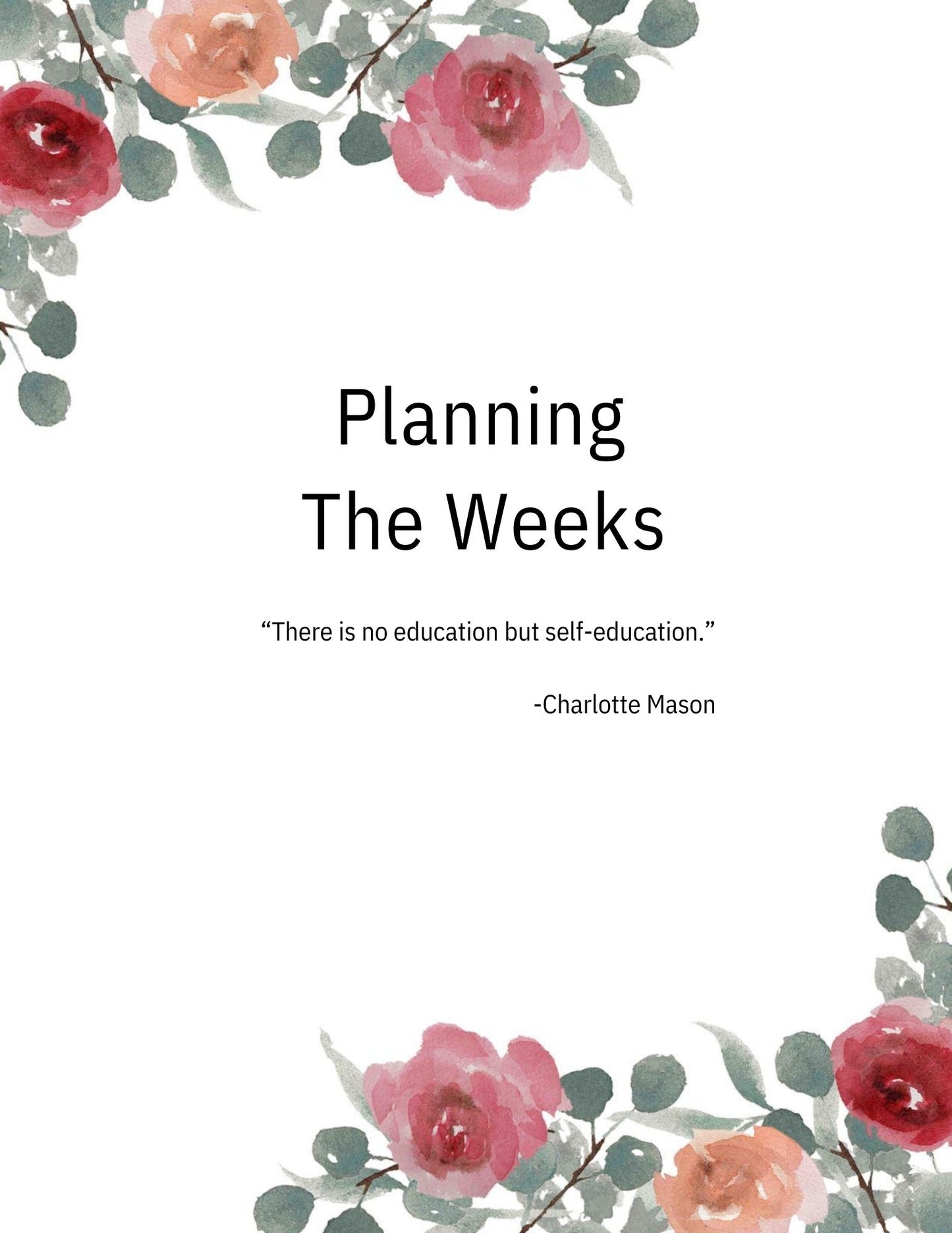 Charlotte Mason Undated Homeschool Planner
