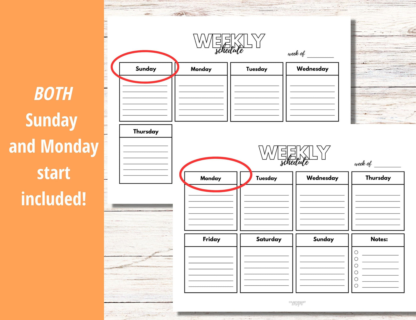 Weekly Homeschool Planner - Lined