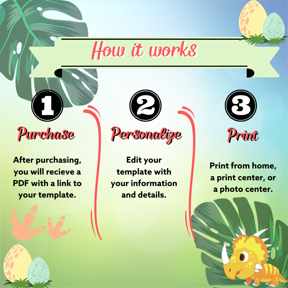 Dinosaur Birthday Invitation: Editable