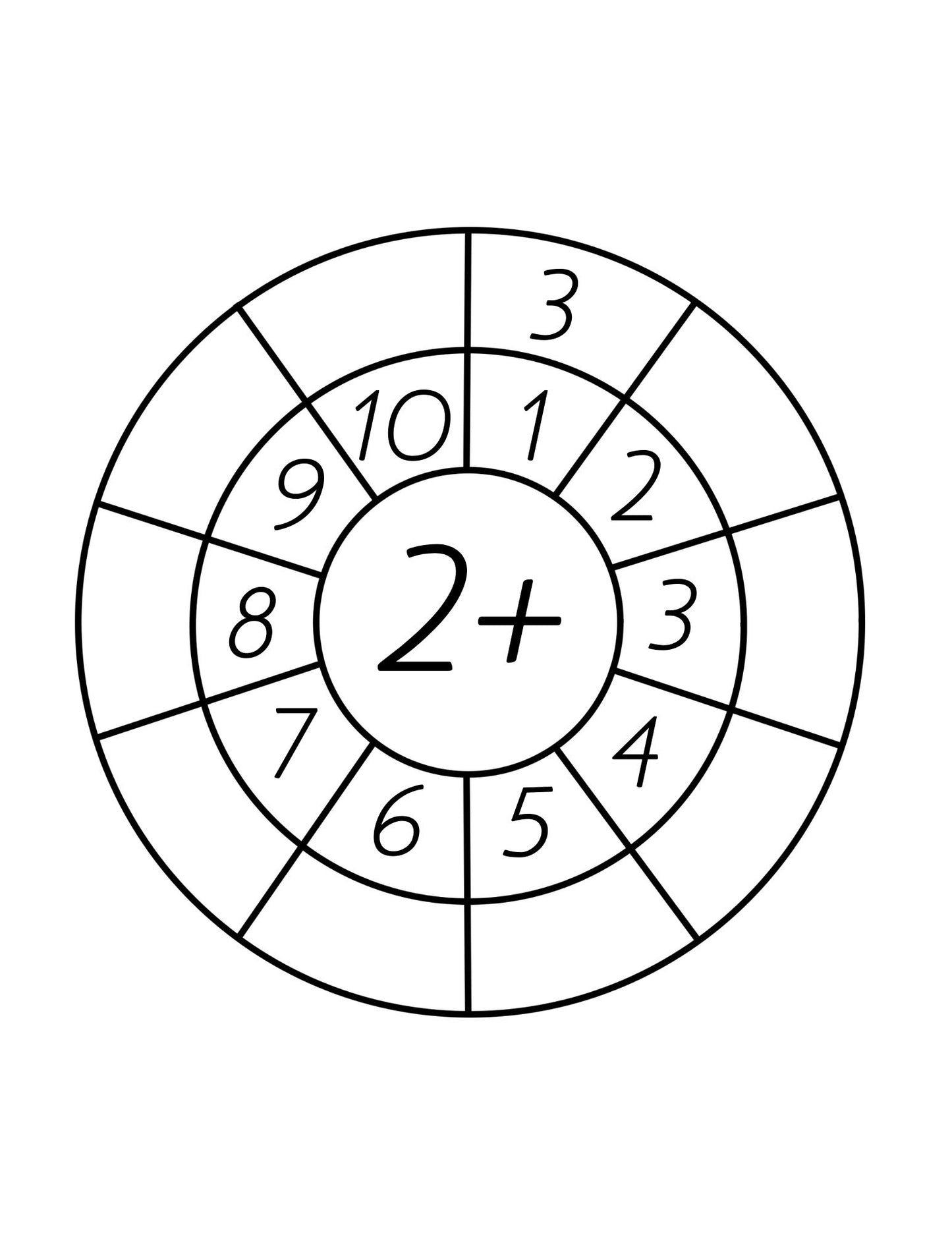 Addition Wheels: Facts from 1-20