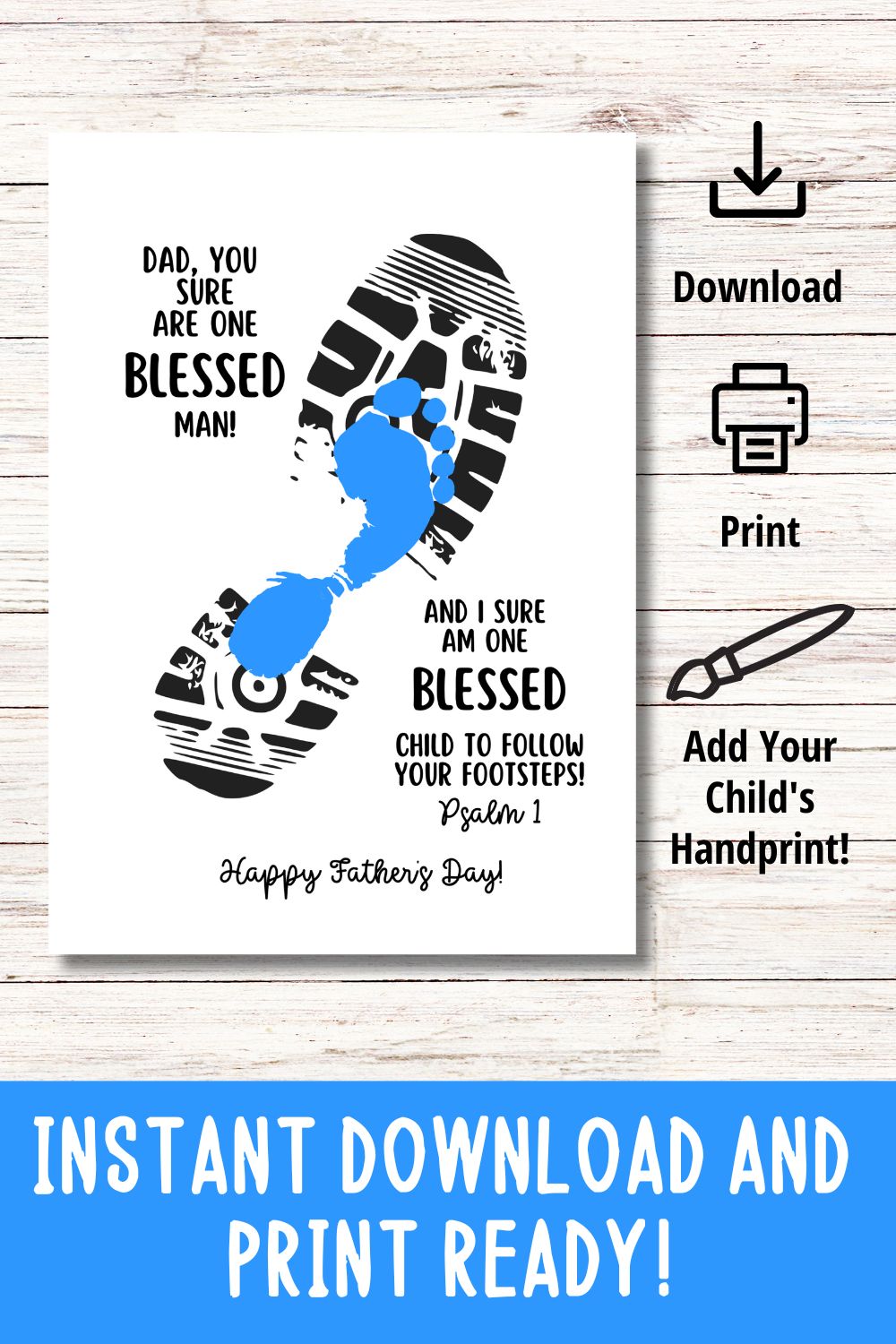 Father's Day Printable Foot Print Art