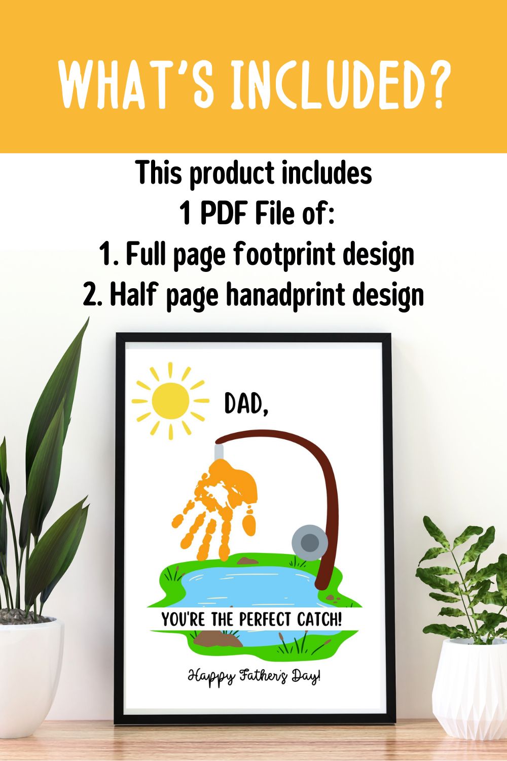 Father's Day Hand Print Art "You're a Great Catch!"