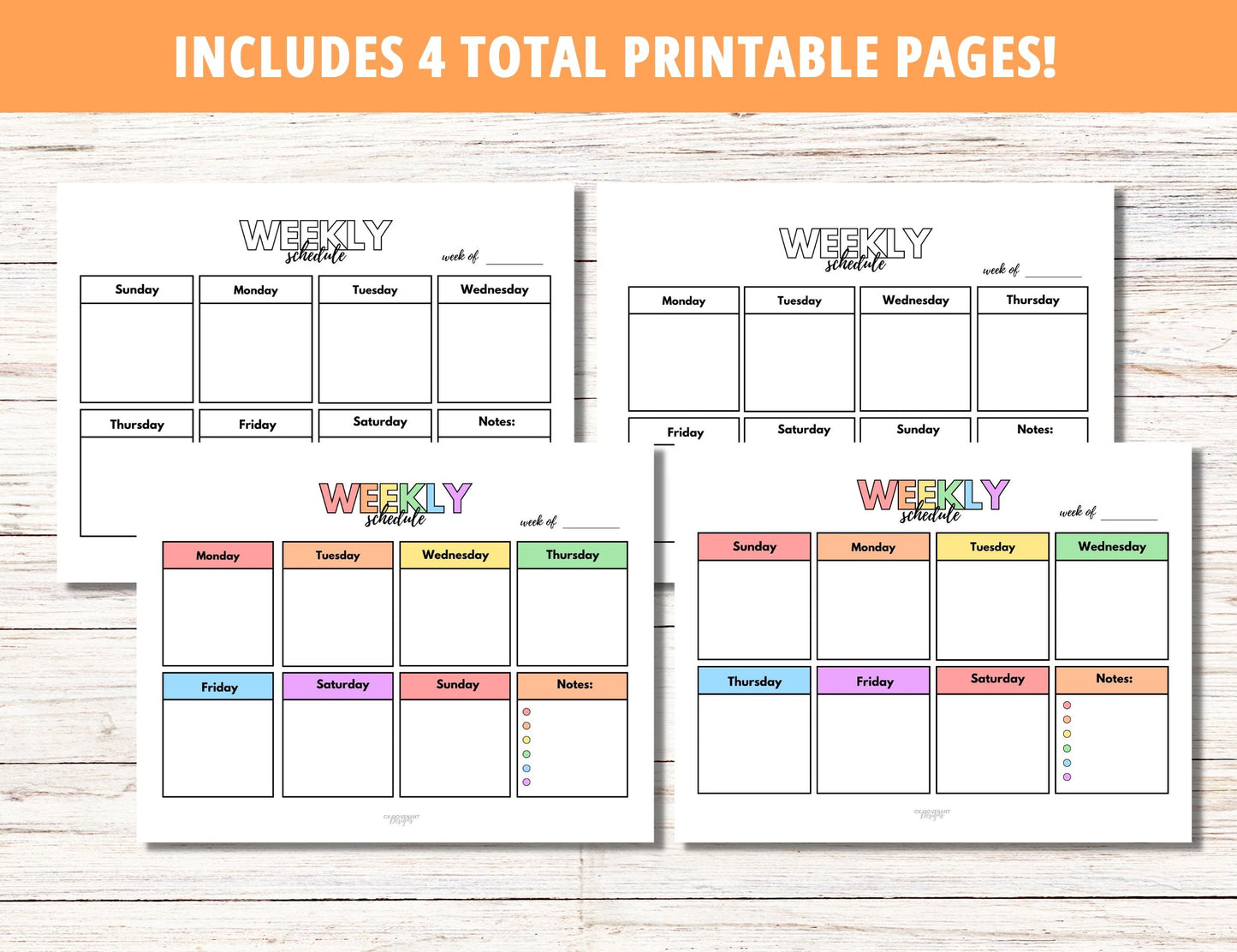 Weekly Homeschool Planner -Unlined