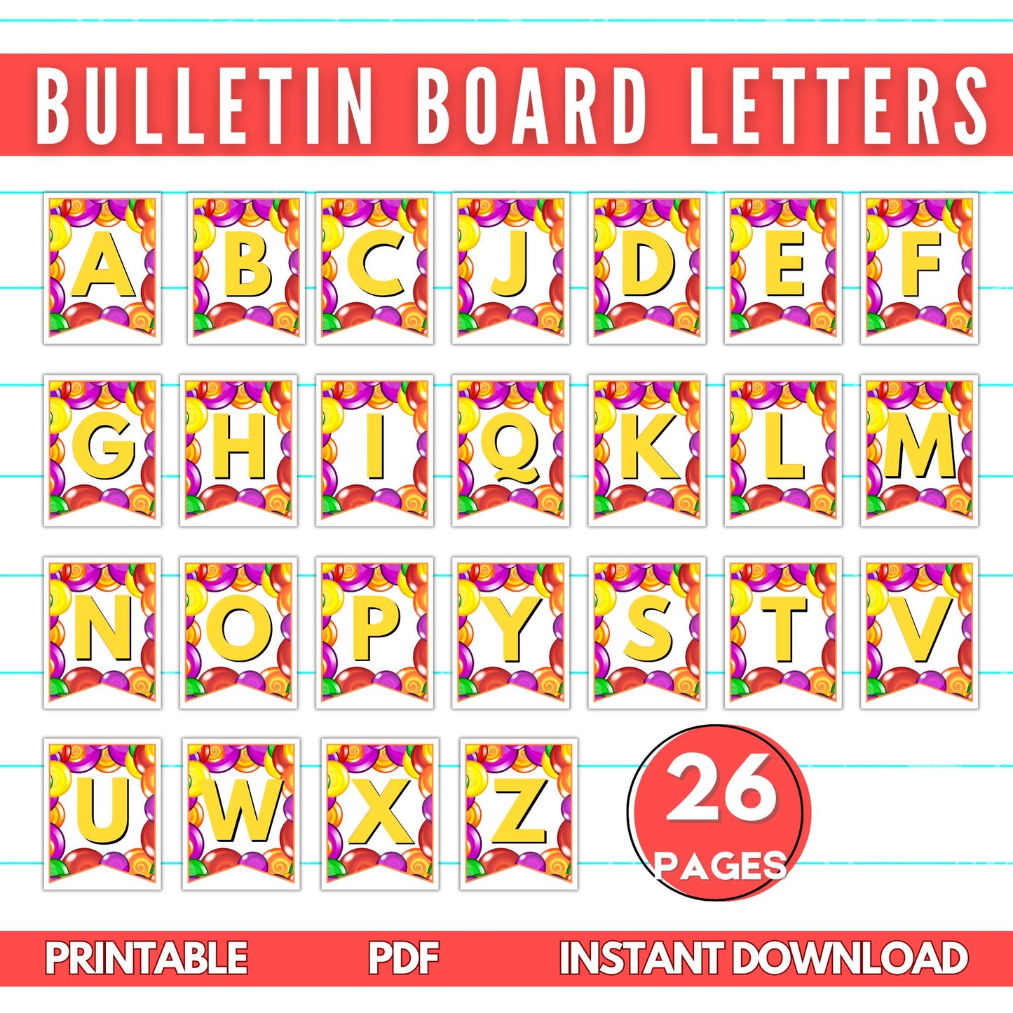 Hanging Letters/Bulletin Board Letters: Lollipop Style