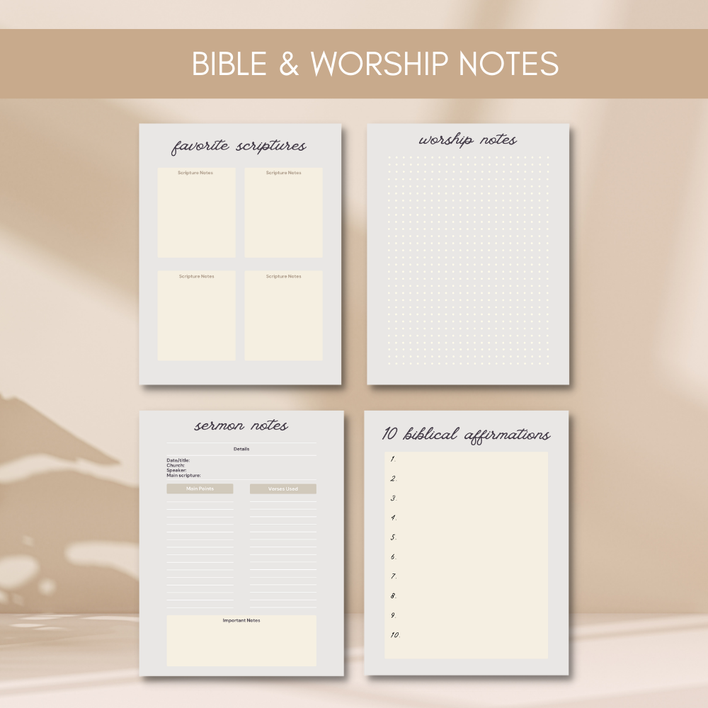 Tan Styled Prayer Journal