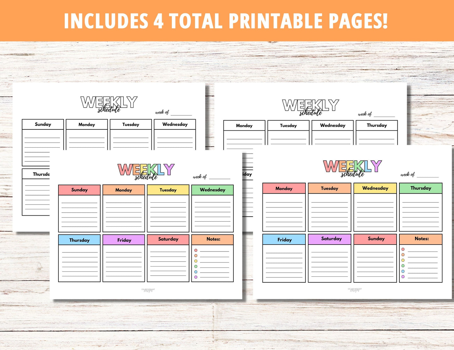 Weekly Homeschool Planner - Lined