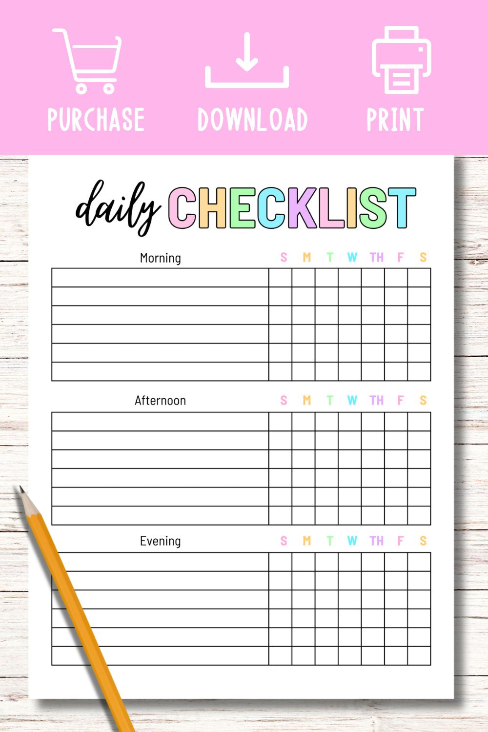 Daily Routine and Checklist Bundle - Pastel