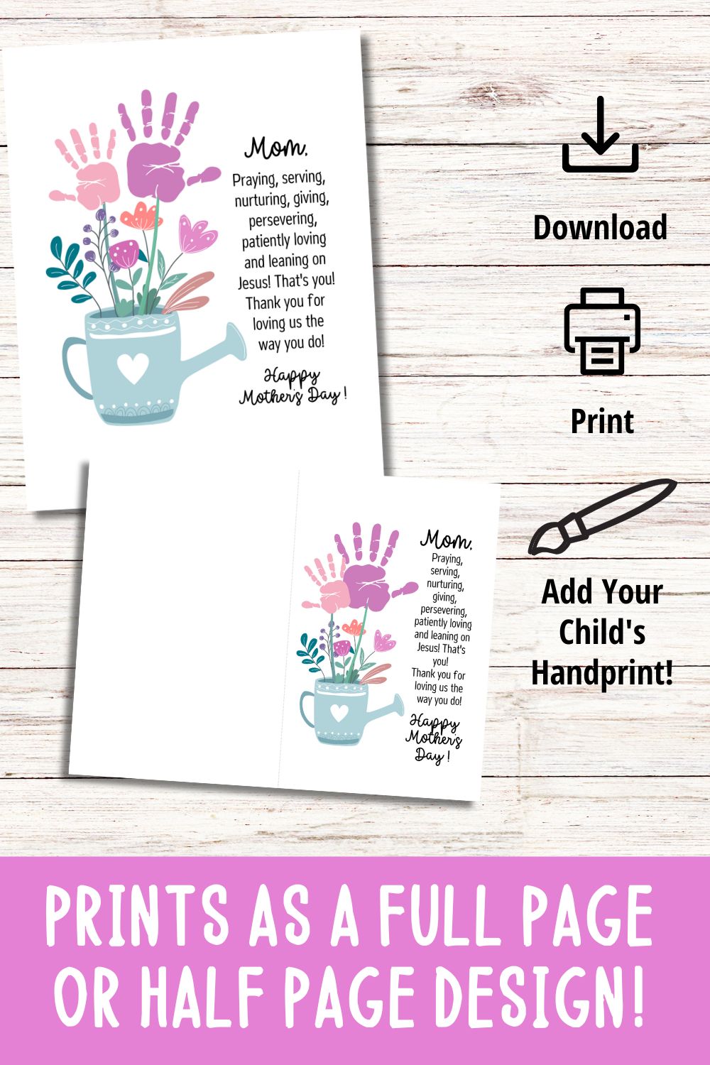Mother's Day Printable Handprint Art Style C