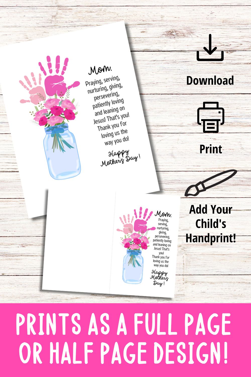 Mother's Day Printable Handprint Art Style B