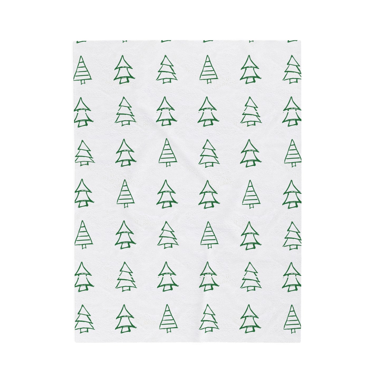 Green Christmas Trees Velveteen Plush Blanket