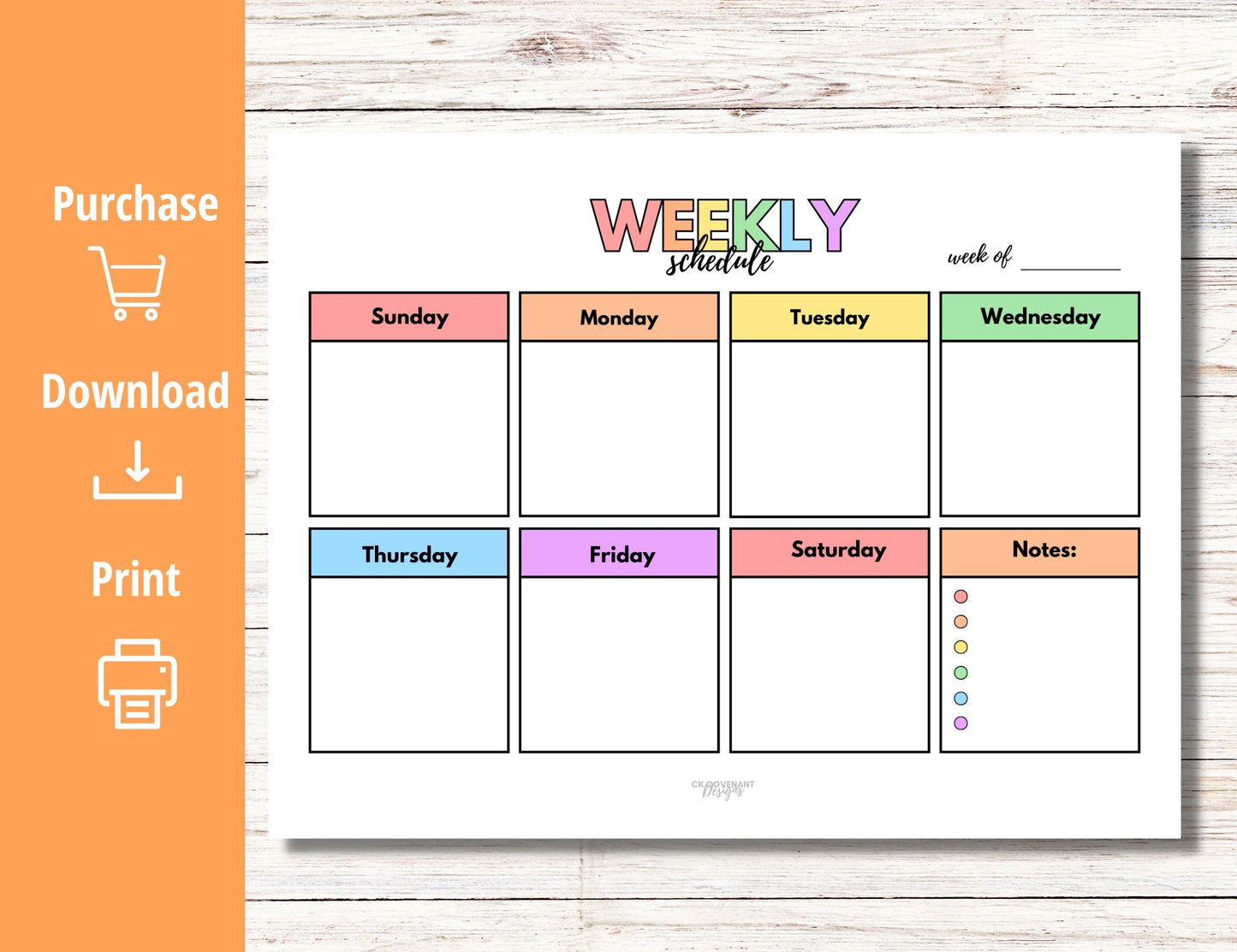 Weekly Homeschool Planner -Unlined