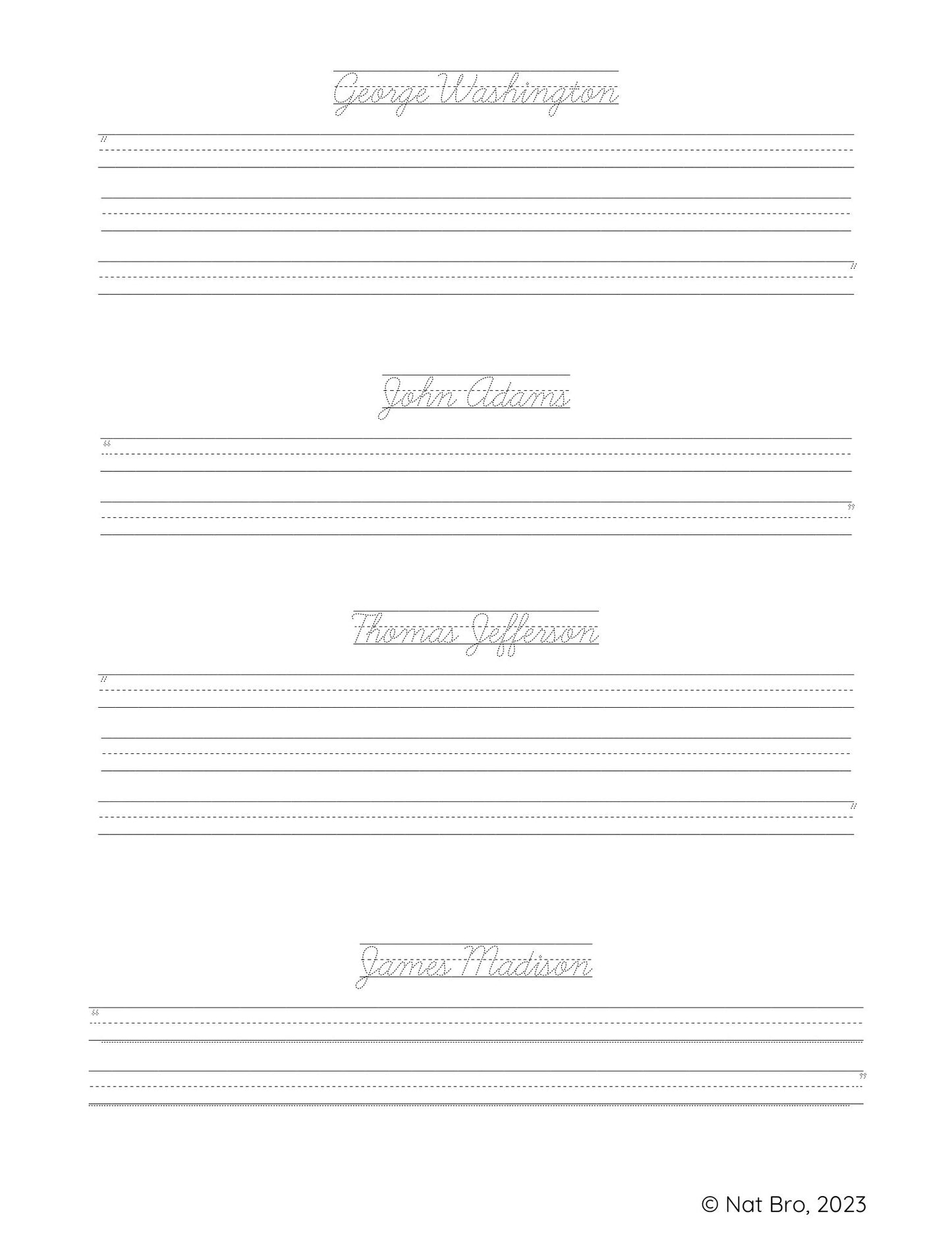 US President Quotes and Speeches Workbook for Upper Elementary to Middle School