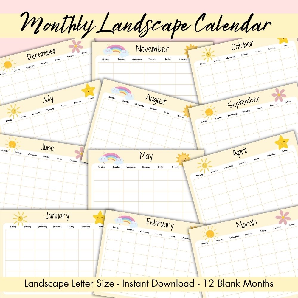 Happy Rainbow Kid's Chore Chart with Calendar