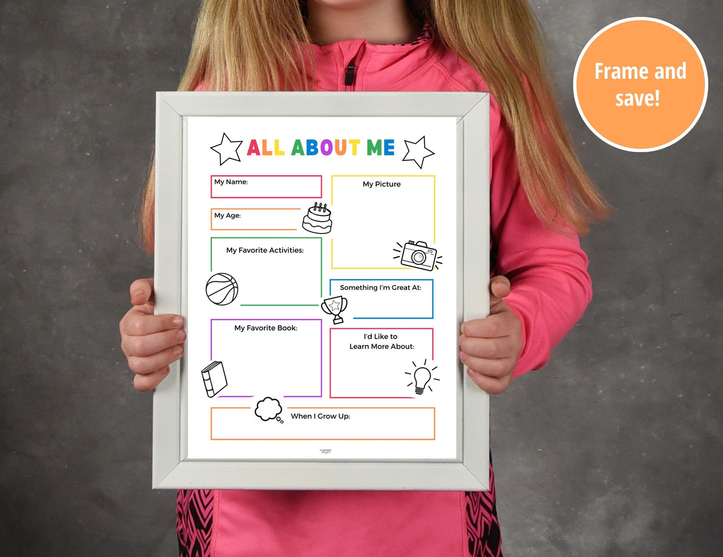 All About Me Activity - Full Color and Black & W