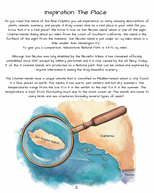 Island of the Blue Dolphins Book Companion Unit Study