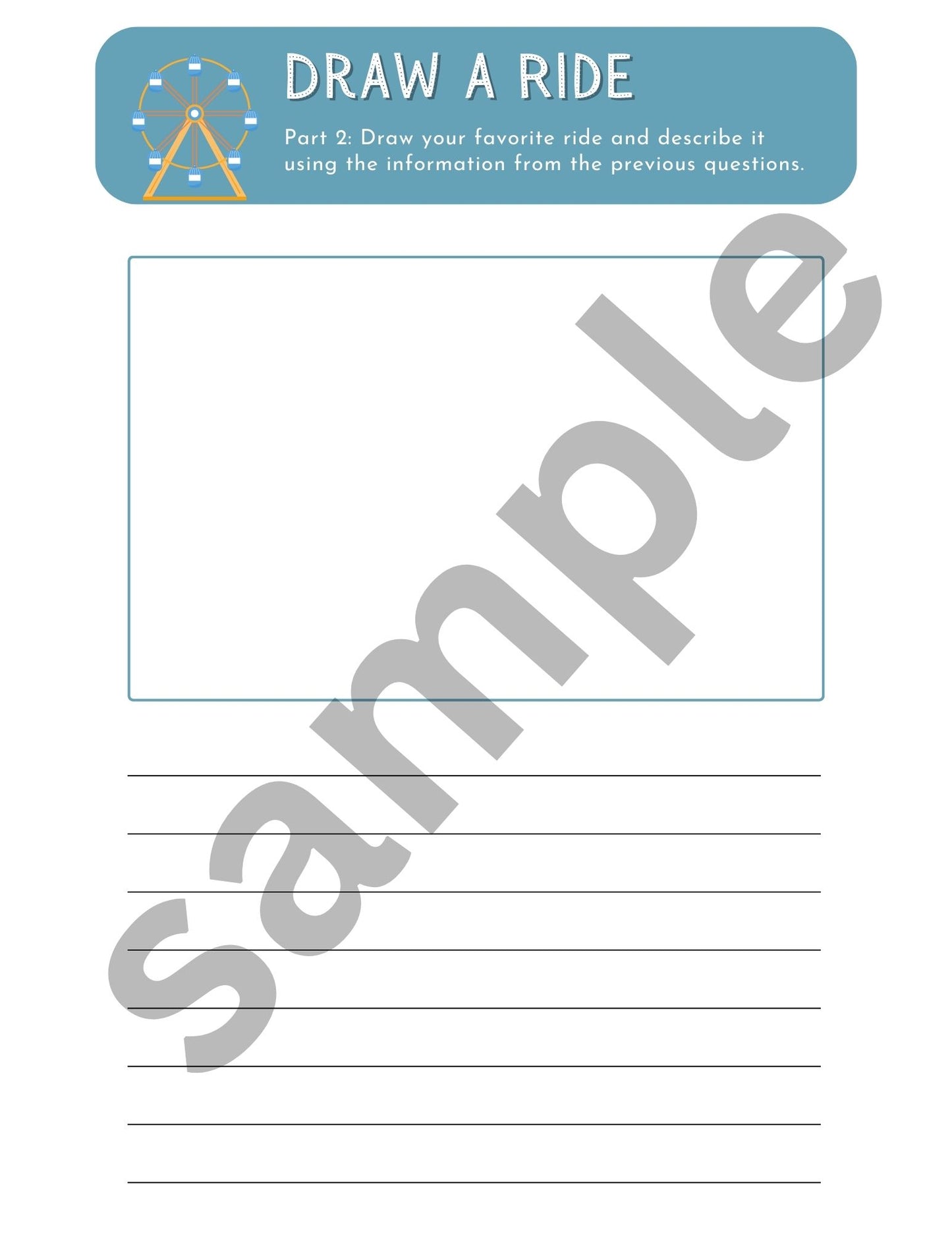 Amusement Park Activity Workbook For All Ages- PDF