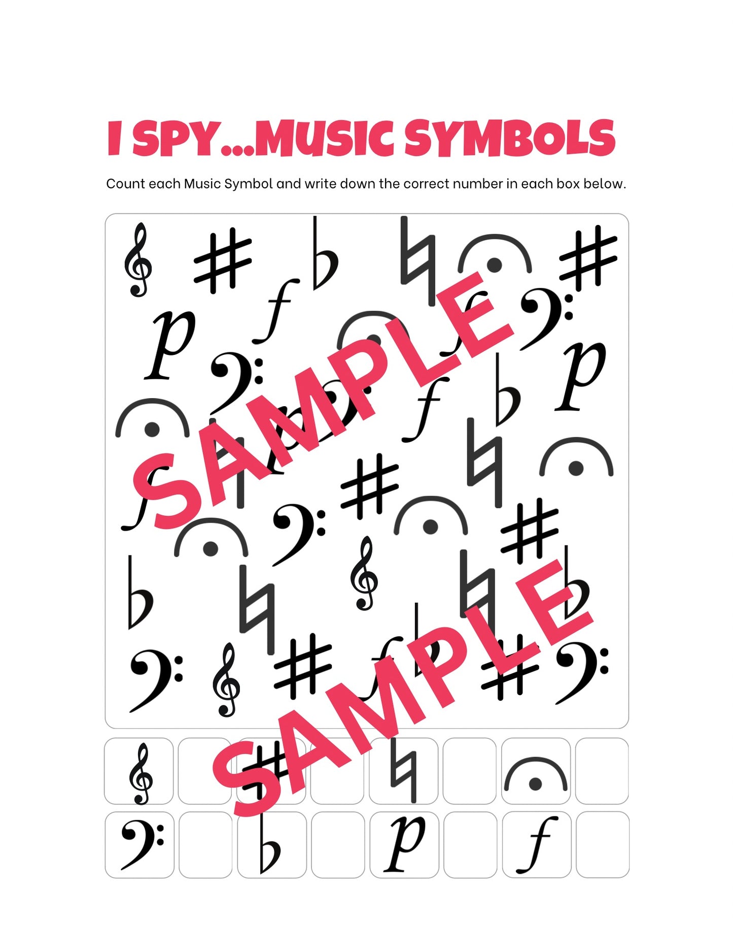 I Spy...Music Symbols/Notes