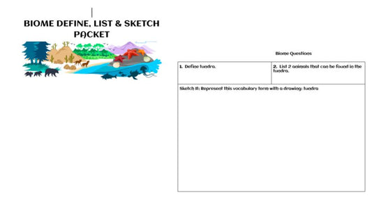 Biome: Define, List & Sketch Packet