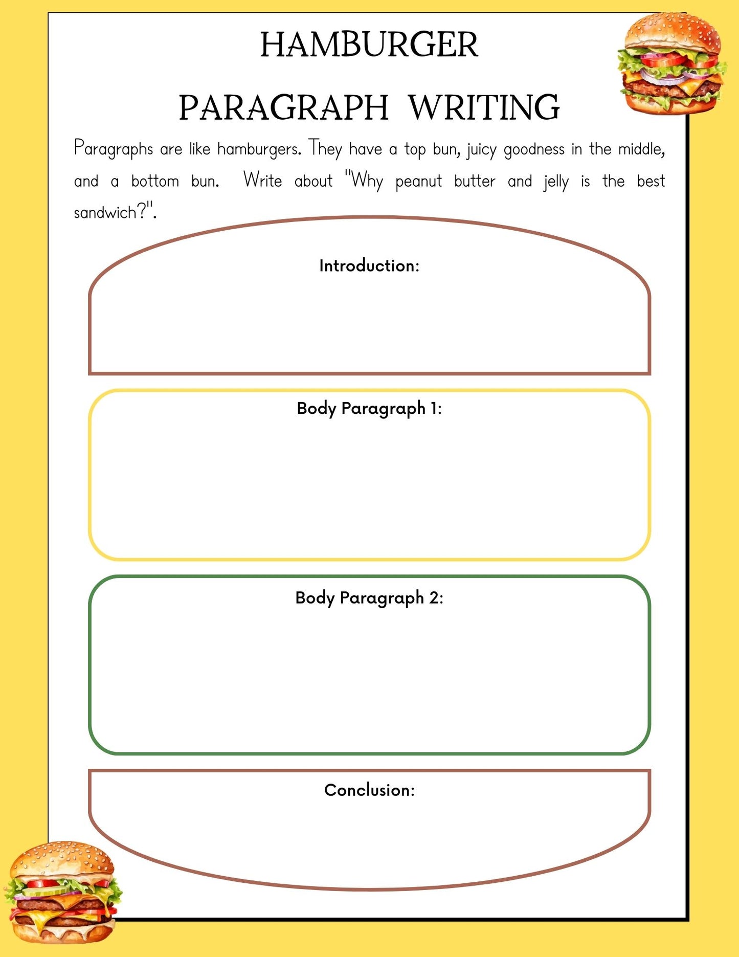 Burger Paragraph Template