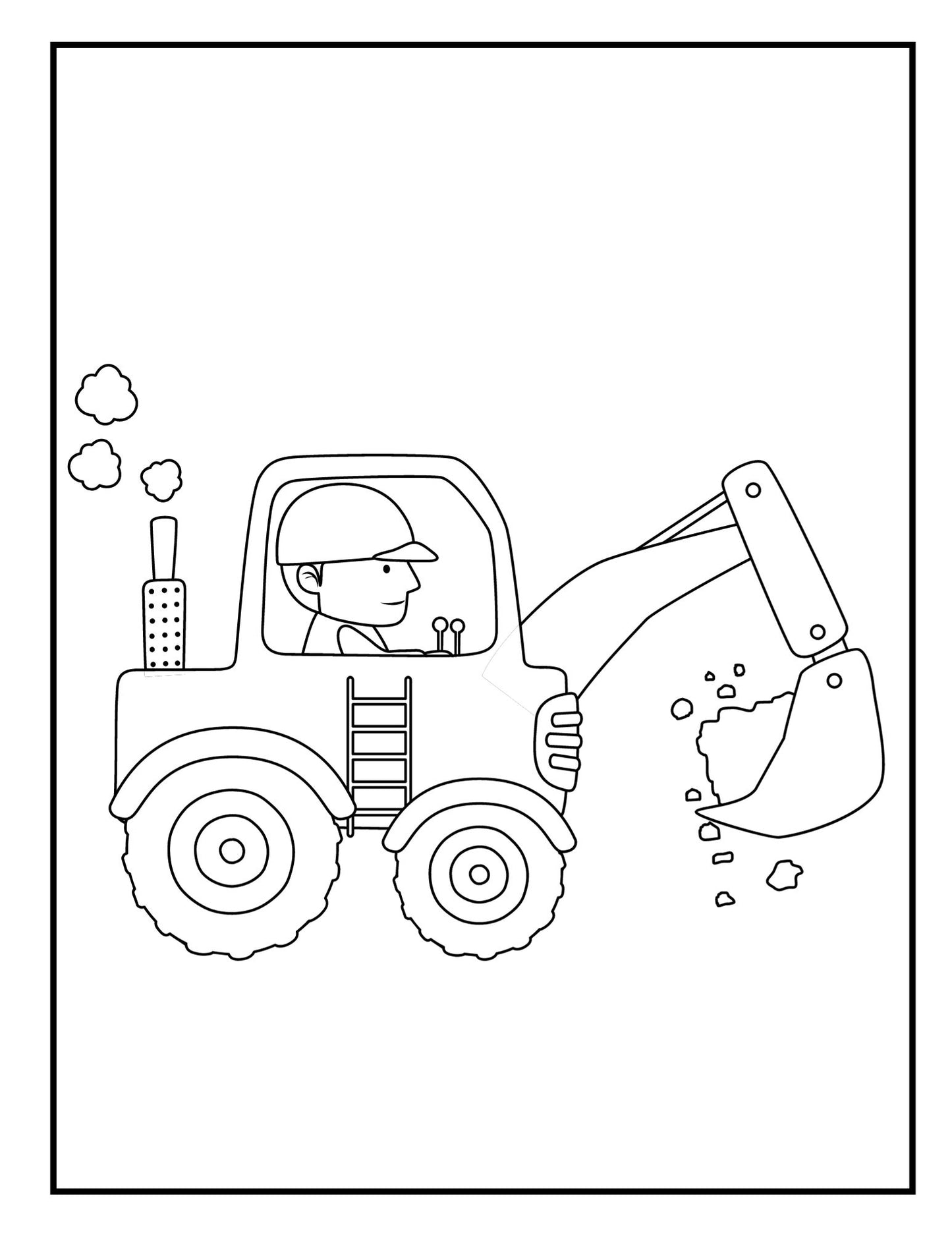 Construction Vehicles Coloring Pages for Young Kids