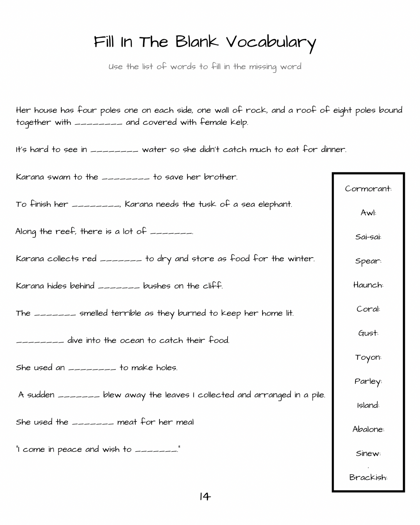 Island of the Blue Dolphins Book Companion Unit Study