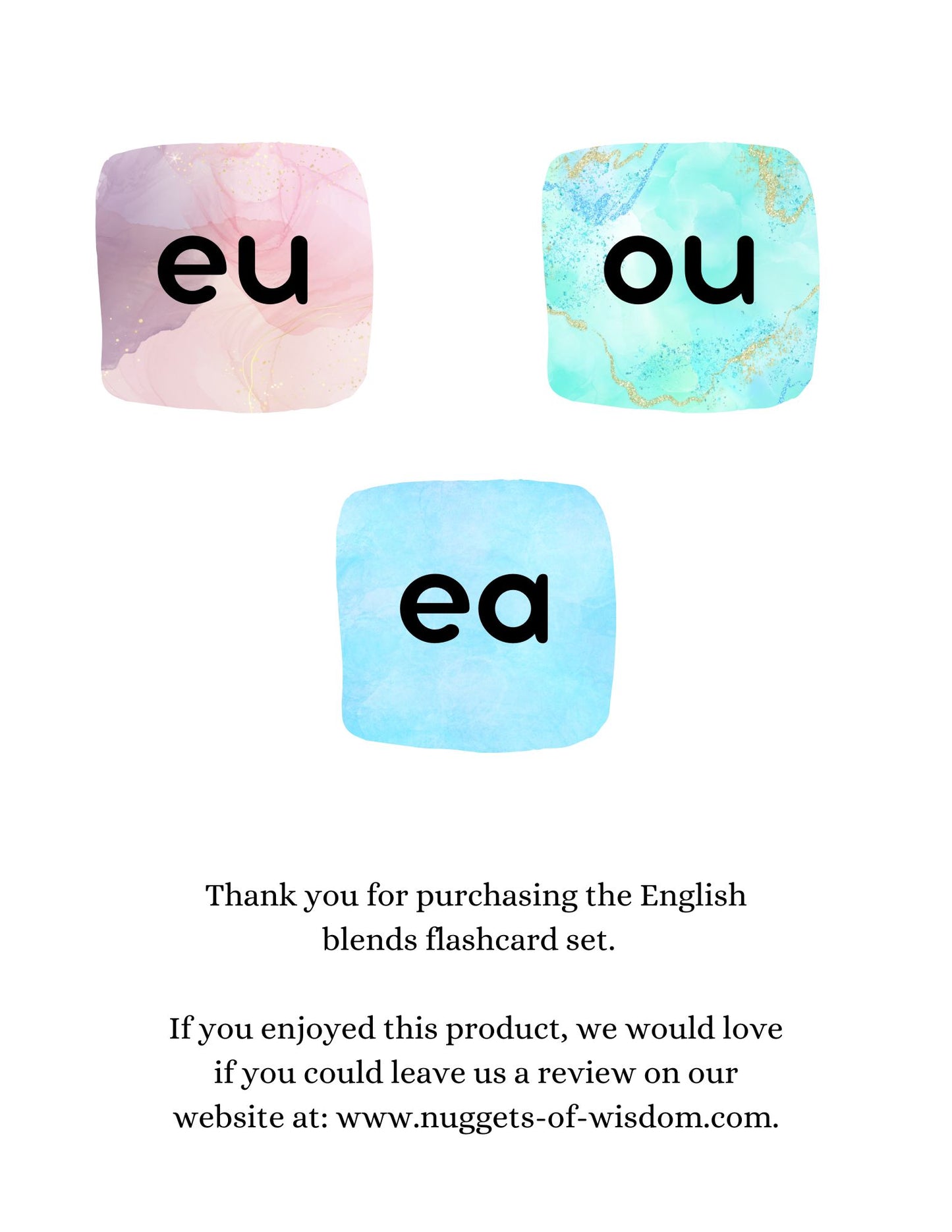 56 English Blends Flashcard Set