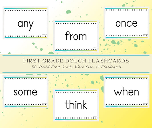 1st Grade Dolch Sight Word Flashcards – Printable PDF