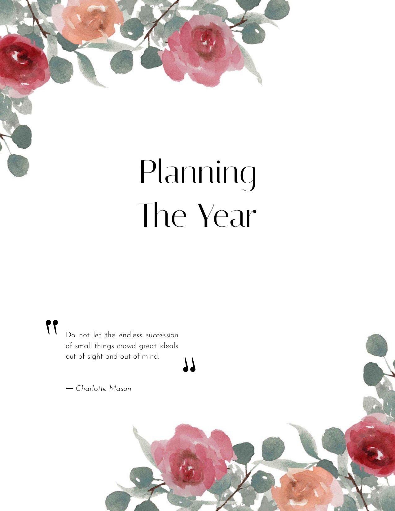 Charlotte Mason Undated Homeschool Planner
