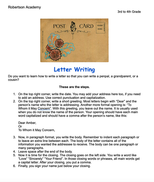 Writing Letters