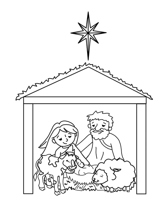 Nativity Coloring Page