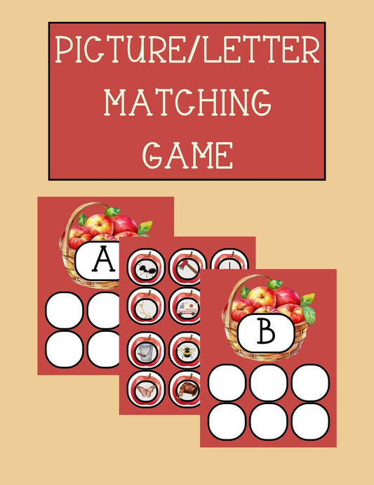 Picture/Letter Matching Game for Pre-K
