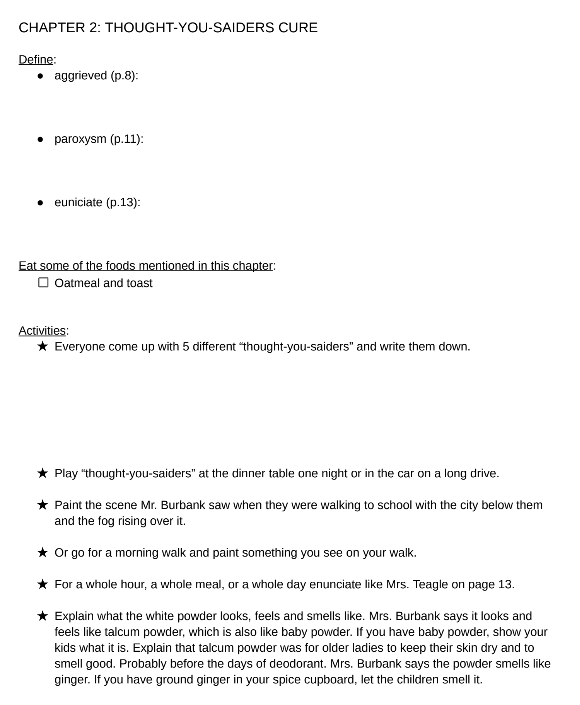 Mrs. Piggle-Wiggle 4 Book Study Guide