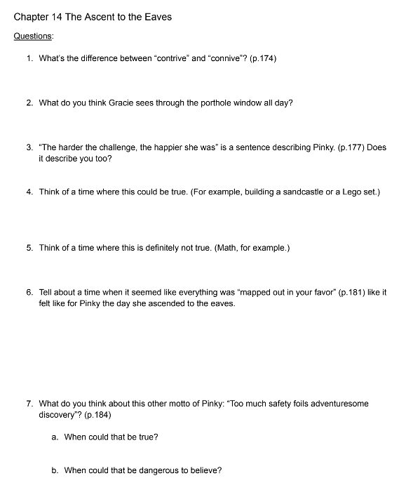 Pinky Pye Novel Study