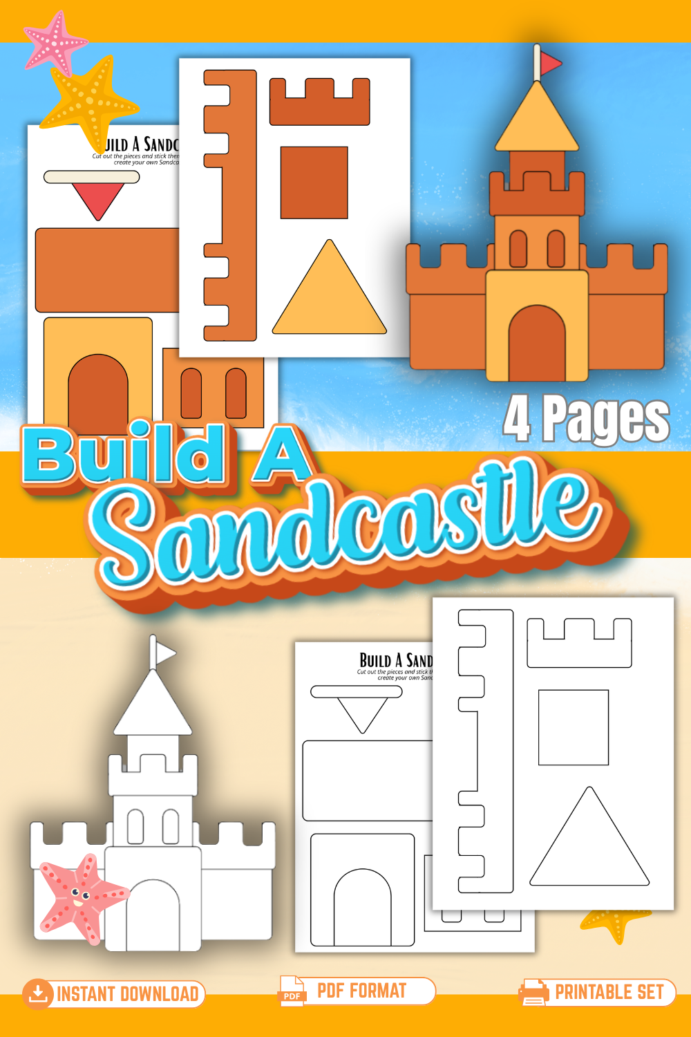 Build a Sandcastle Cut-and-Paste Summer Craft