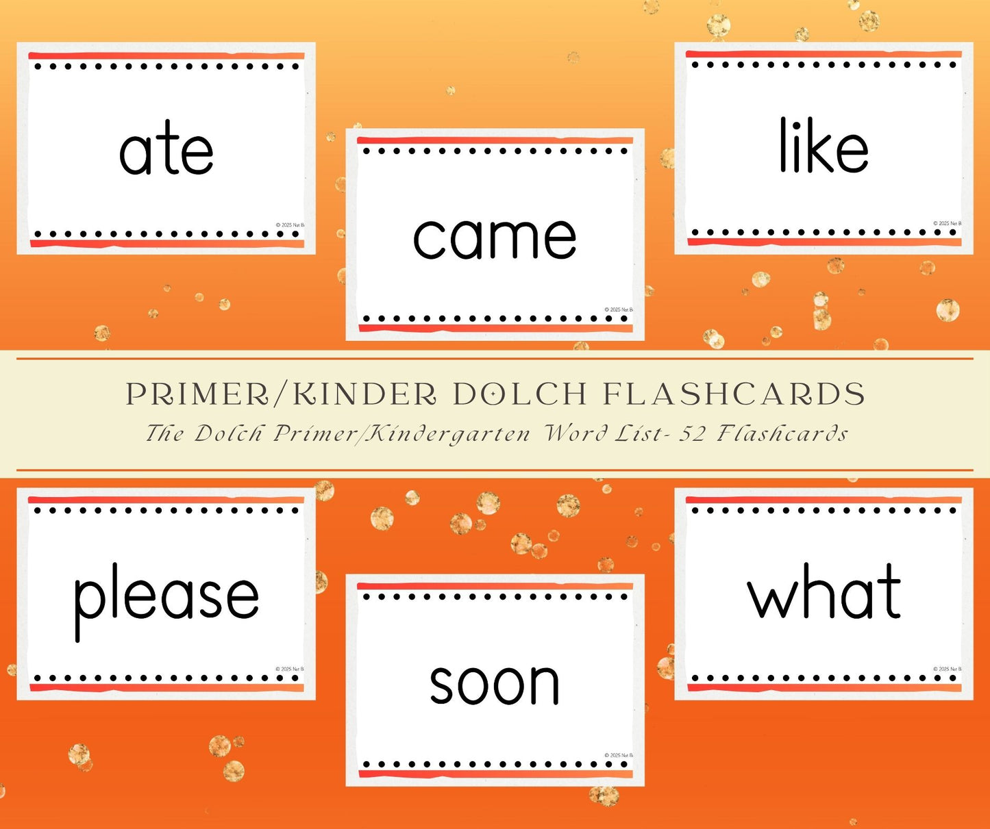 Primer/Kinder Dolch Sight Word Flashcards – Printable PDF