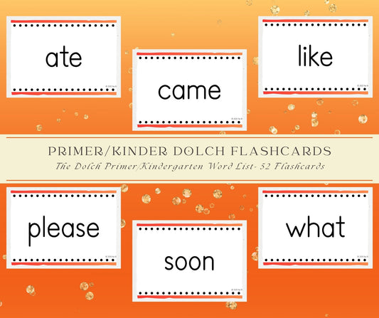 Primer/Kinder Dolch Sight Word Flashcards – Printable PDF