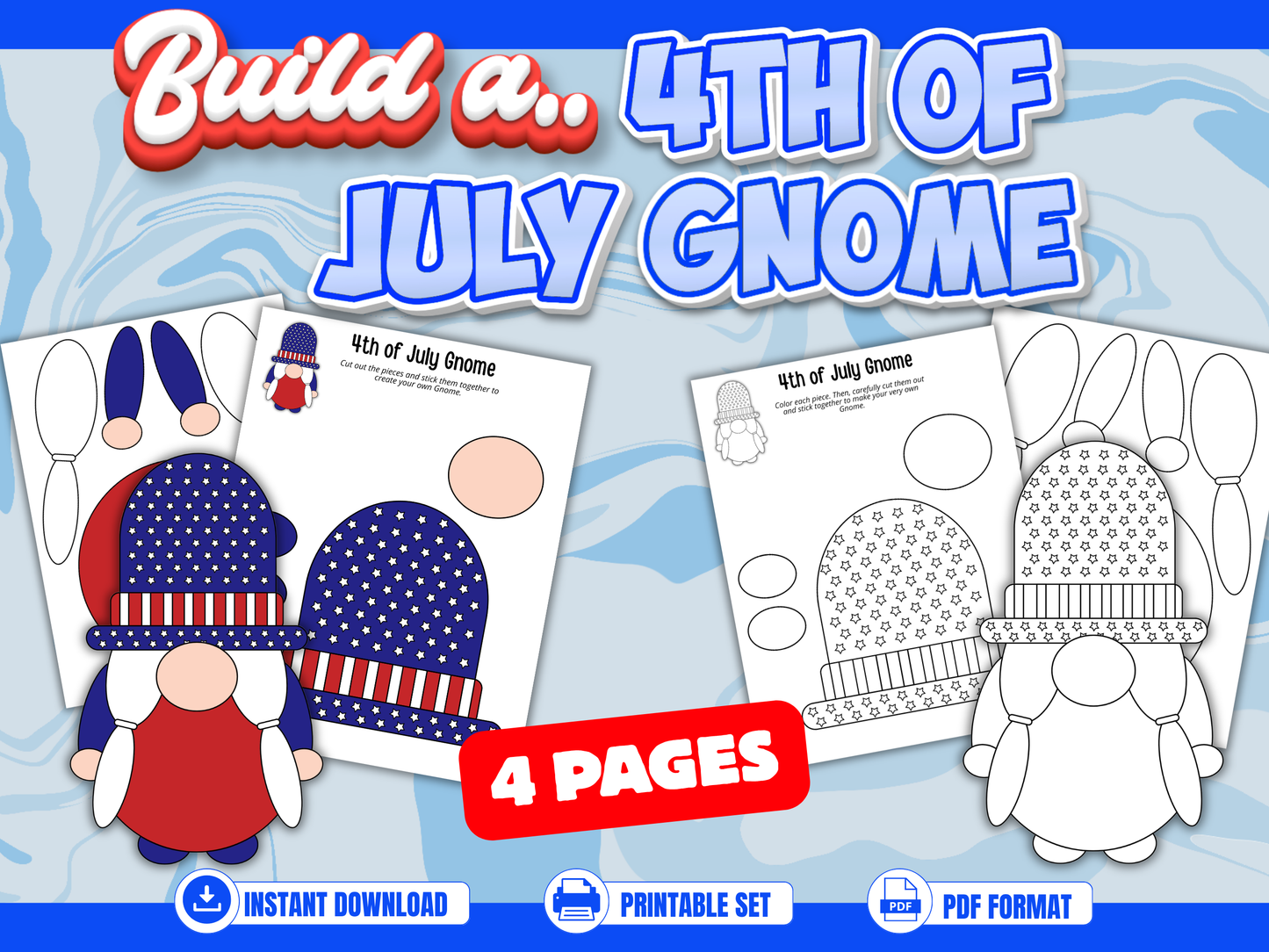 Build a 4th of July Gnome Craft Printable