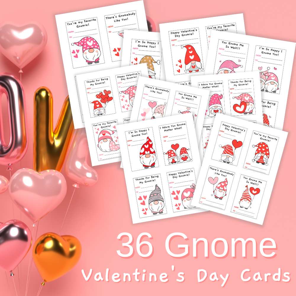 Gnome Valentine's Day Cards